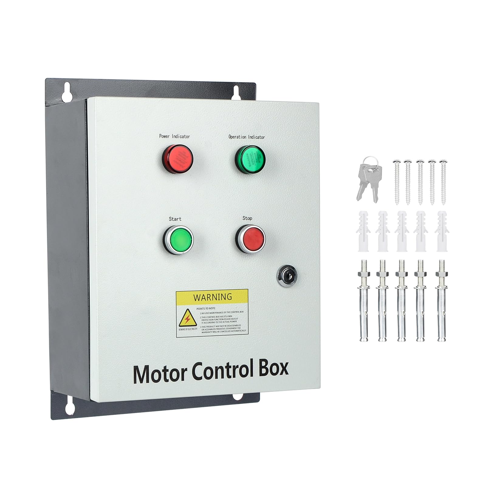 Caja de control del motor, con contactor de CA, controlador multifunción monofásico de 220V 2HP para motor, refrigeración, bombas de agua y ventilador