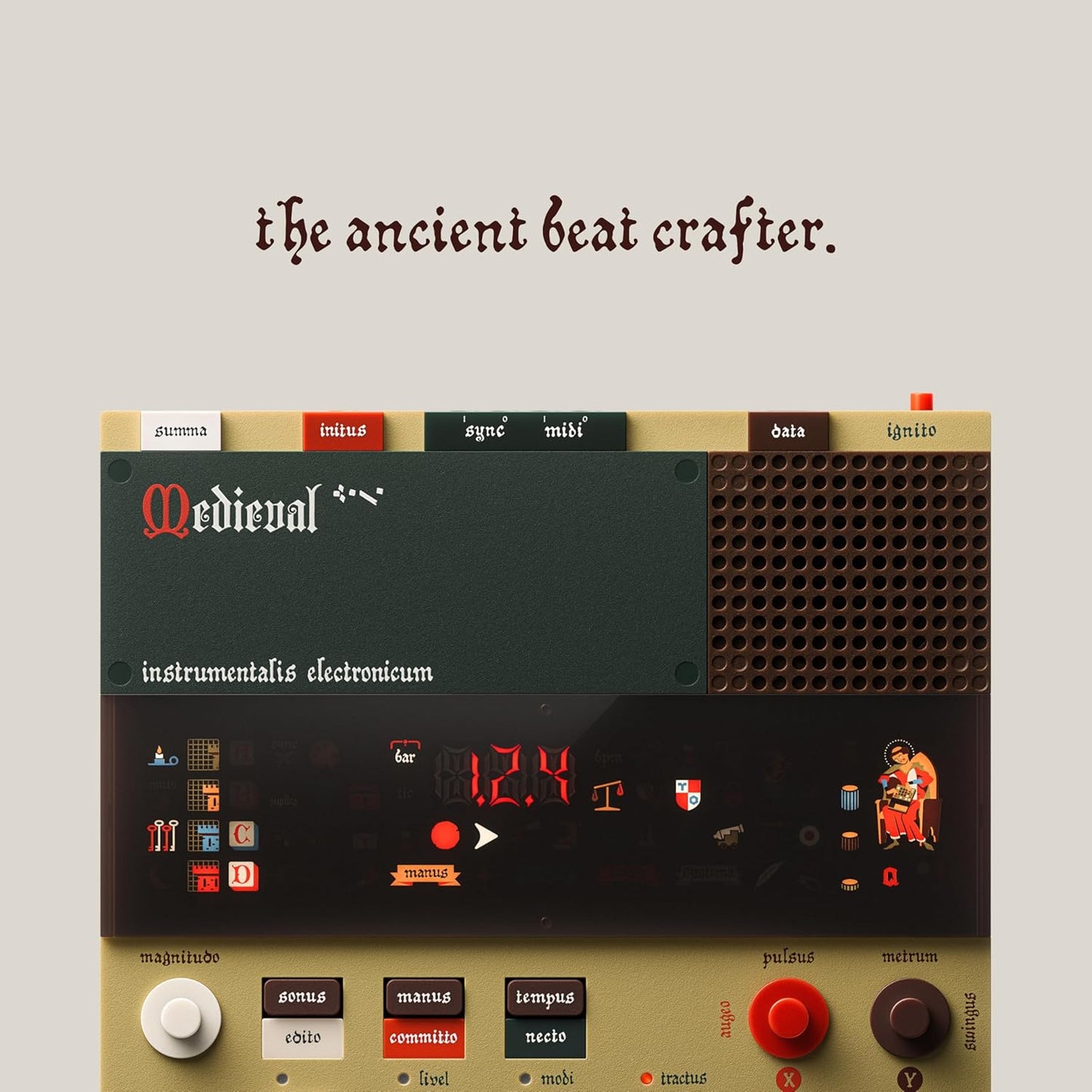 teenage engineering K.O. II sampler, caja de ritmos y secuenciador con micrófono incorporado y efectos (EP-1320)