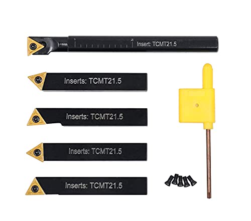 Accusize Industrial Tools OXA Juego de postes de herramientas y paquete de inserción TCMT para mini torno