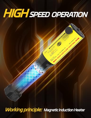 Solary - Herramienta de inducción de calor sin llama, kit de calentador de inducción magnético de 1000 W y 110 V con 8 bocinas, herramienta de extracción de tornillos oxidados de mano