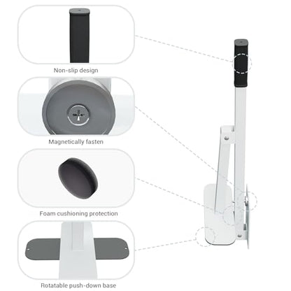 Compactador manual de basura, montado en la pared, compactador de basura en Wheelie, herramienta de compresor de basura de acero resistente para cocina, jardín, restaurante, color blanco