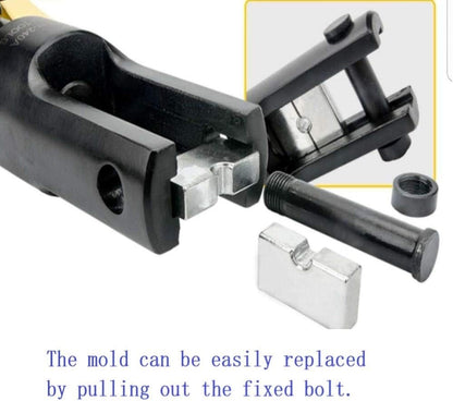 Juego de herramientas para cables hidráulicos industriales de 16 toneladas de 9 AWG a 600 MCM de cable de terminal eléctrico incluye 13 pares de juegos de troqueles