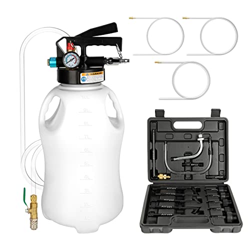 Kit de bomba de líquido de transmisión, dispensador manual de 2 vías ATF, extractor de aceite y líquido, 10 L, juego de herramientas de bomba de líquido de transmisión automática con 15 adaptadores de llenado ATF, cambio de aceite de freno