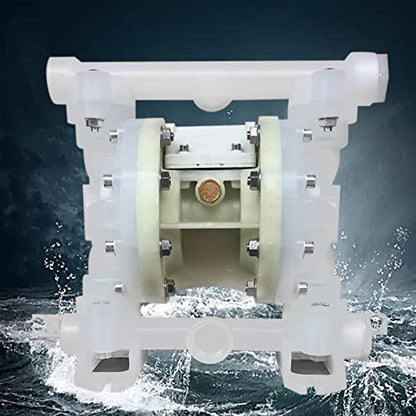 Bomba de diafragma de 3t/h de flujo de 0.23 pulgadas NPT de doble diafragma de 101 PSI de plásticos de ingeniería, bomba de transferencia neumática industrial, resistente a la corrosión QBY4-1599