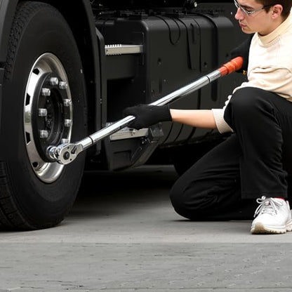 Llave dinamométrica de 3/4 pulgadas 100-600fFT.LB/136-814Nm, adaptador de 1 pulgada, haz dividido, 48 pulgadas de longitud, menos esfuerzo #HG-34600