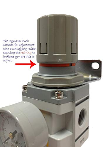 PneumaticPlus SAU3030M-N03G-MEP Sistema de secado de aire de tres etapas – Filtro de partículas de aire, filtro de coalescencia de 0,3 micrones y regulador de presión de aire Combo modular de 3/8 pulgadas NPT – drenaje manual, cuenco de metal