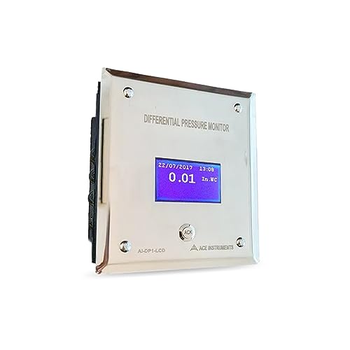 Indicador de presión diferencial para monitor de presión de habitación de hospital (rango: -18 a 0.709 in.WC/-180 a 180 Pascales) | Monitor de presión de salas de aislamiento AI-DP1-LCD