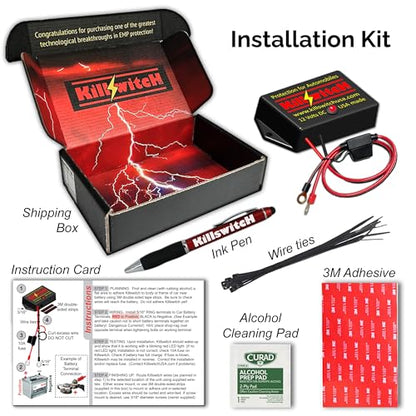 Protección EMP para automóviles y protección EMP para camiones, protector EMP de 12 V CC más protector de rayos y llamaradas solares, 3 etapas de MOV, diodos TVS y tecnología de derivación EMF de baja