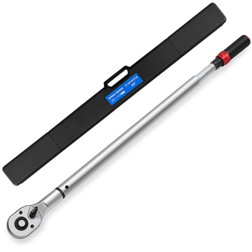 Llave dinamométrica de accionamiento de 3/4 de 3/4 de 100-750 pies, llave dinamométrica ajustable de alta precisión de doble dirección, ± 3% clic con hebilla para equipos todoterreno de