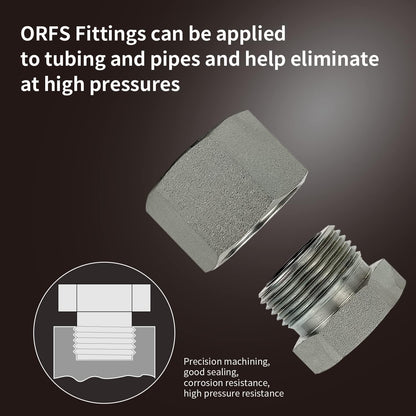 Juego de 72 piezas JIC de 37° de tapa y enchufe para manguera y tubo de manguera, juego de tapa hidráulica y enchufe de acero galvanizado 45# con rosca de precisión tamaños de tablero -04-06