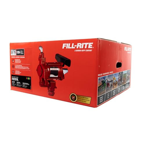 Fill-Rite FR701VL Bomba de transferencia de combustible 115V 75 LPM con paquete de medidor mecánico estándar, litros | Para gasolina, diésel, queroseno, mezclas de etanol, mezclas de metanol y biodiésel hasta B20