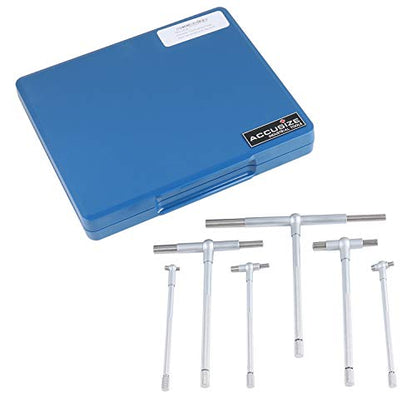Accusize Industrial Tools Premium 5/16'' - 6", 6ps/Set Juego de medidores telescópicos, acabado en cromo satinado, 3602-5018