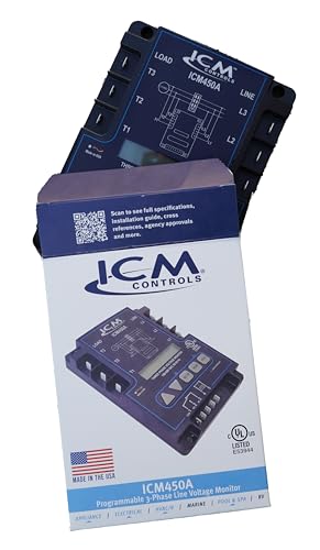 ICM450A Monitor de voltaje de línea programable trifásico con pantalla digital retroiluminada; memoria de 25 fallas; inglés y español