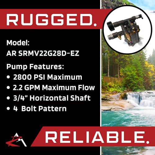 OEM | AR Annovi Reverberi SRMV22G28D-EZ | 2800 PSI 2.2 GPM 3/4 "Eje Horizontal BOMBA LAVADORA DE PRESIÓN modelo SRMV 2.2G28 D-EZ; compatible con Generac y más
