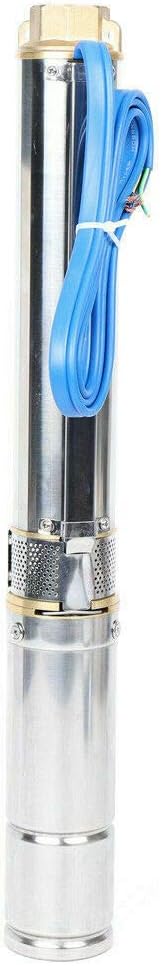 Bomba sumergible solar de pozo profundo de 3 pulgadas, 24 V, 270 W, bomba de agua solar sumergible de acero inoxidable para riego agrícola + kit de controlador MPPT 3FLS1.8/100-D24/270 (24 V 270 W)