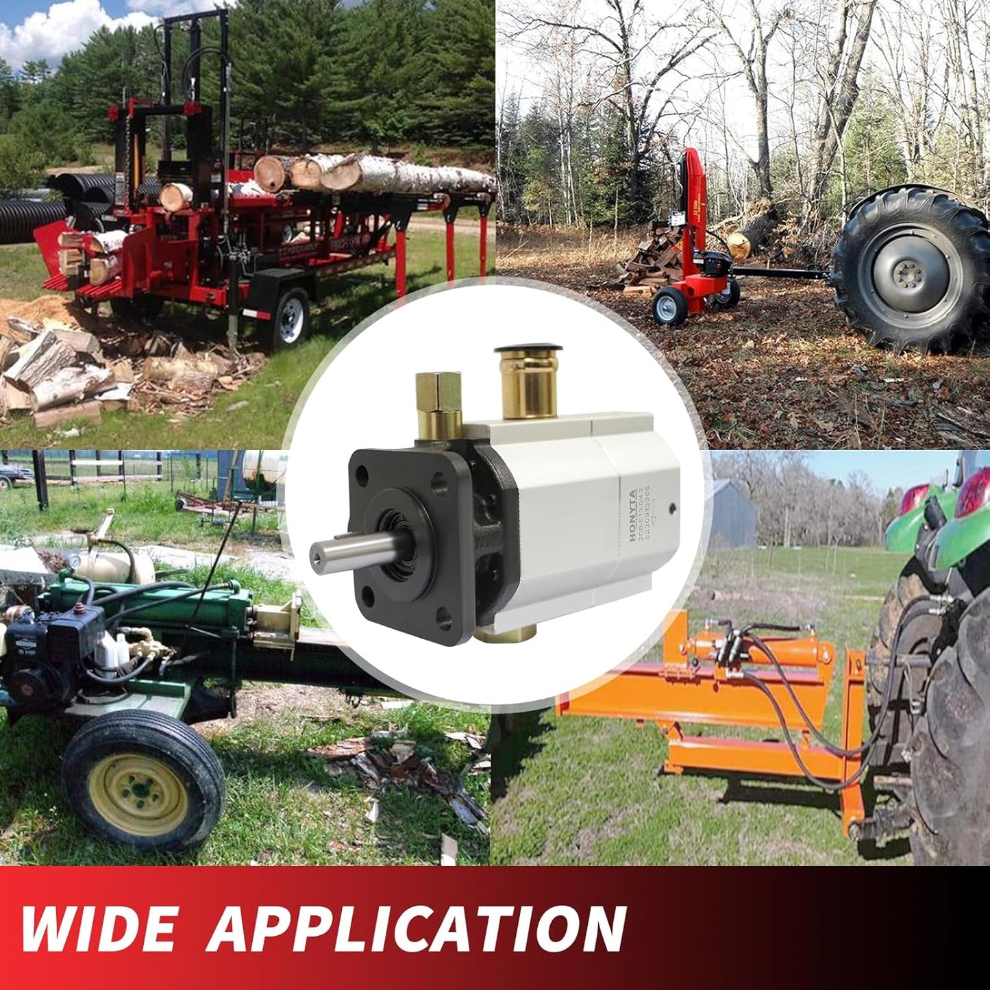 Bomba hidráulica de troncos de 11 GPM Bomba de engranajes de 2 etapas, bomba de engranajes HI/LO, bomba divisora de madera de 3000 PSI, 3600 RPM, bombas divisoras de troncos de aluminio de 1/8