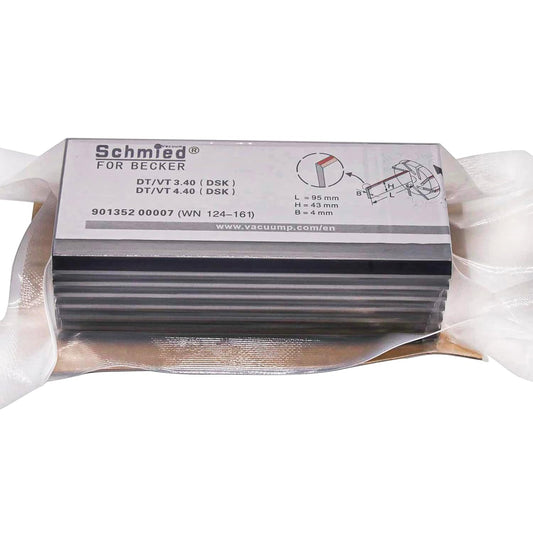 7 paletas de carbono WN124-161 90135200007 para bomba Becker DT 3.40, T 3.40, VT 3.40, DT 4.40, T 4.40, VT 4.40, T3.41DSK 95-1.693-0.157 in Schmied (materia prima de alemania)