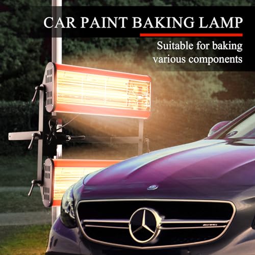 Lámpara de curado de pintura infrarroja Solary – Secador de pintura infrarroja de onda corta con temporizador para cabina de pulverización de pintura de coche, 2100 W
