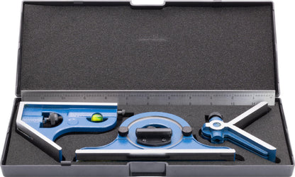 Juego cuadrado de combinación de maquinista de 4 piezas de 12 pulgadas, incluye cabeza cuadrada, cabeza central, cabezal transportador, hoja