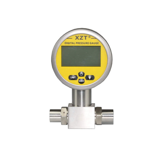 XZT - Manómetro de presión hidráulica digital de 3,1 pulgadas, manómetro de presión, sensor de presión con conector NPT de 1/4 pulgadas, entrada de base (90 PSI)