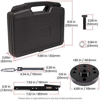 E-cowlboy 3163021 Kit de herramientas de sincronización de leva para todos los motores Cummins ISX QSX 2007-2017 con extractor de engranajes de leva, pasador de manivela y estuche de transporte,