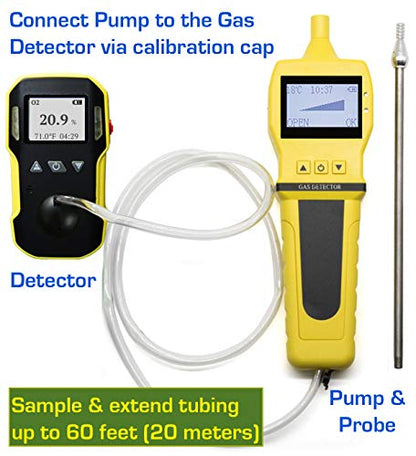 FORENSICS DETECTORS FD - Analizador detector de oxígeno O2 + bomba con sonda de FORENSICS - Calibrado NIST de Estados Unidos - Recarga USB - Alarmas de sonido, luz y vibración - 0-30% O2 -