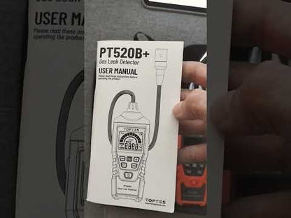 TopTes PT520B+ - Detector de fugas de gas recargable con una sonda de 43,5 cm para ubicar fugas de gas para propano, gas natural, metano, GLP en RV o hogar, medición de PPM o %LEL, color naranja