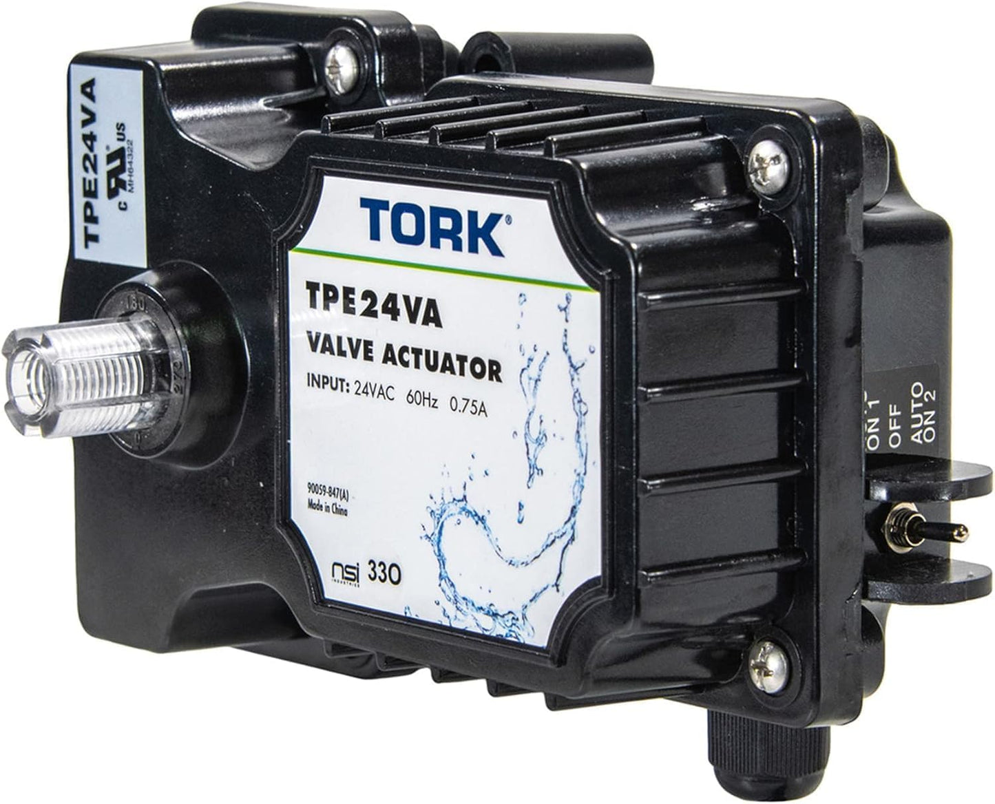 TORK TPE24VA - Actuador de válvula auténtico de 24 voltios, compatible con todos los sistemas de control de 24 VCA, para piscinas, spa, equipos solares, aprobado por UL para seguridad 4.25 x 6.5 x 3.75 inches