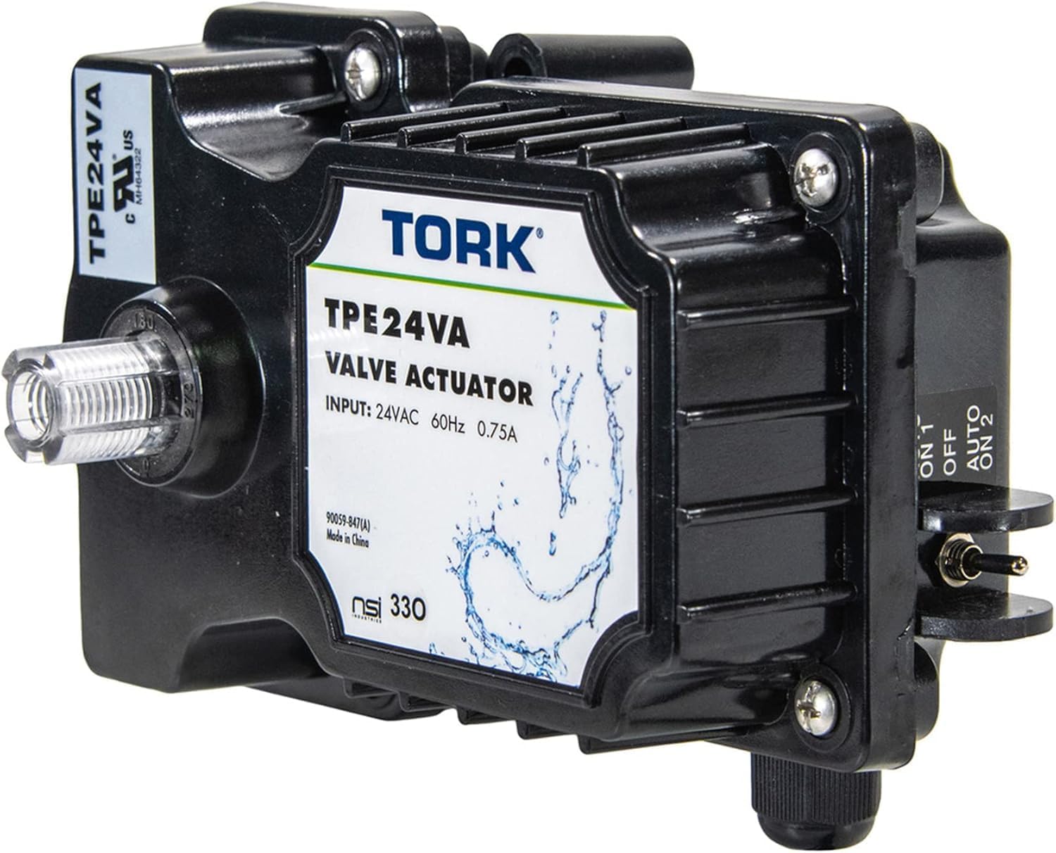 TORK TPE24VA - Actuador de válvula auténtico de 24 voltios, compatible con todos los sistemas de control de 24 VCA, para piscinas, spa, equipos solares, aprobado por UL para seguridad 4.25 x 6.5 x 3.75 inches