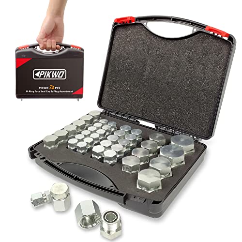 Juego de 72 piezas JIC de 37° de tapa y enchufe para manguera y tubo de manguera, juego de tapa hidráulica y enchufe de acero galvanizado 45# con rosca de precisión tamaños de tablero -04-06