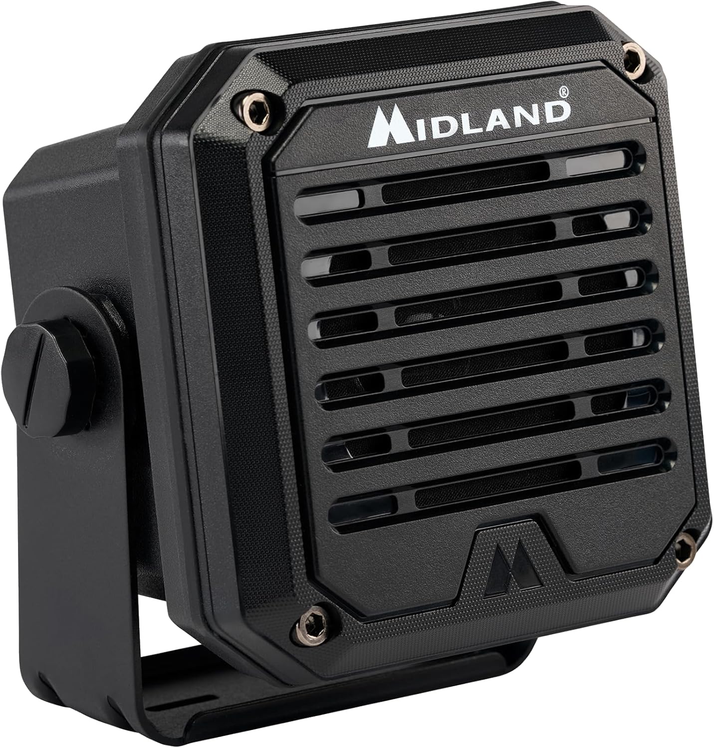 Midland - Altavoz externo resistente SPK100 de 20W - Base giratoria de 180 grados con soporte de montaje Funciona con todas las radios CB y MXT Sistema de sonido de 8 ohmios Enchufe de audio de 3,5 mm SPK200