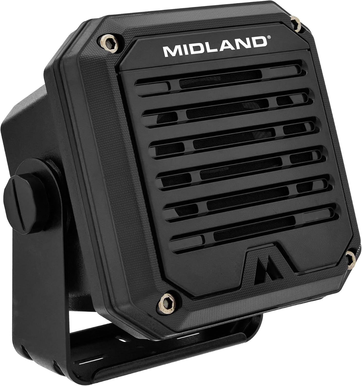 Midland - Altavoz externo resistente SPK100 de 20W - Base giratoria de 180 grados con soporte de montaje Funciona con todas las radios CB y MXT Sistema de sonido de 8 ohmios Enchufe de audio de 3,5 mm SPK100