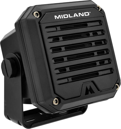 Midland - Altavoz externo resistente SPK100 de 20W - Base giratoria de 180 grados con soporte de montaje Funciona con todas las radios CB y MXT Sistema de sonido de 8 ohmios Enchufe de audio de 3,5 mm SPK100
