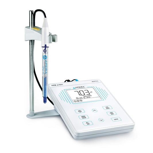 Apera Instruments PH700-BC Medidor de pH de laboratorio de sobremesa para muestras líquidas de bioquímica y soluciones generales de agua, compatible con tampones TRIS