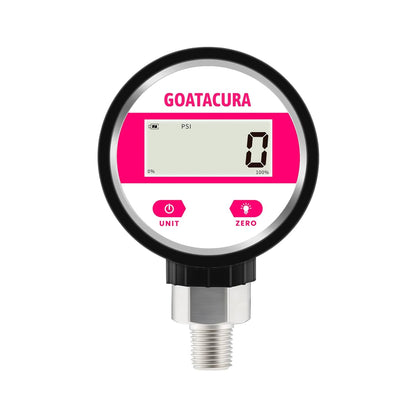 0-10000 psi Medidor de presión industrial digital, tamaño de esfera de 2-1/2 pulgadas, montaje inferior NPT de 1/4 pulgadas, caja de acero inoxidable 304 y conexión, 1% de alta precisión,