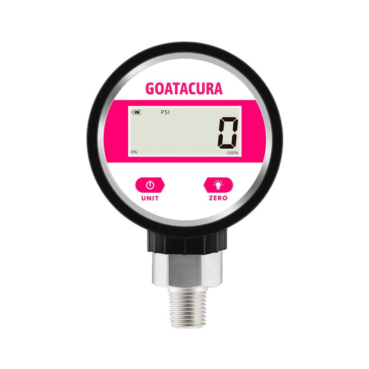 0-10000 psi Medidor de presión industrial digital, tamaño de esfera de 2-1/2 pulgadas, montaje inferior NPT de 1/4 pulgadas, caja de acero inoxidable 304 y conexión, 1% de alta precisión,