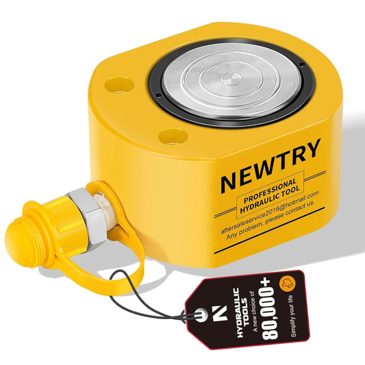NEWTRY Cilindro hidráulico de 20 toneladas de elevación Jack Porta Power 0.51 "de perfil bajo hidráulico Ram Jack Mini, portátil para construcción naval, puente, construcción