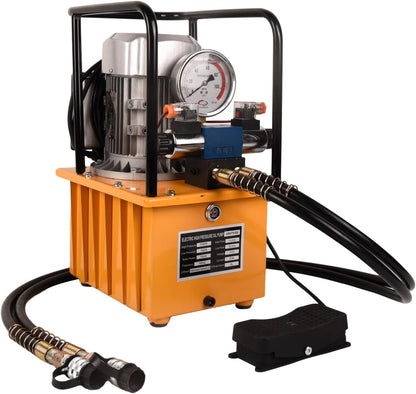 LCyindu - Bomba hidráulica eléctrica de 750 W, 2 velocidades, 110 V, 10000 PSI, 8.4 cuartos de galón, válvula solenoide hidráulica, bomba eléctrica hidráulica para perforación, doblado, tomas de