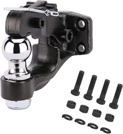 Gancho de perno de 10 toneladas para enganches de remolque, gancho receptor, bola de enganche de 2 pulgadas con kit de montaje, 7000 libras