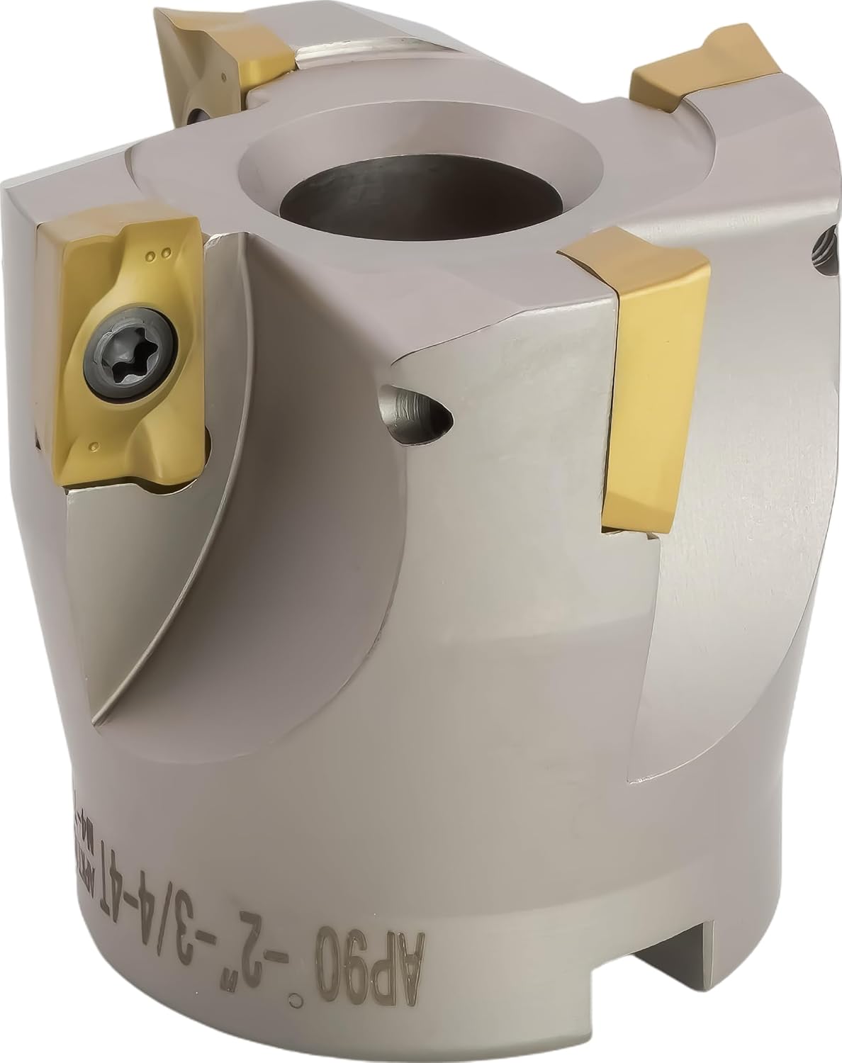 Molino de cara indexable de 90° (carcasa) de 3", para fresado de hombro cuadrado, diámetro del orificio del eje de 1", 6 flautas, con 6 piezas de inserciones de carburo APKT1604