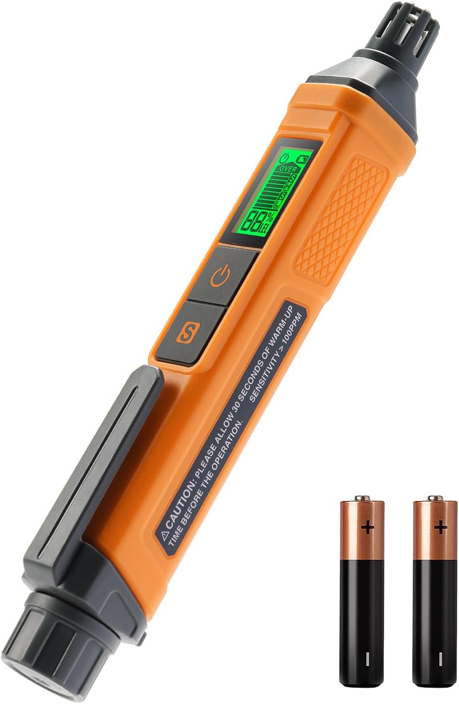 PT199 Detector de fugas de gas natural con alarma audible y visual, sniffer de gas portátil para localizar fuentes combustibles como metano, propano para el hogar (incluye batería x2), naranja