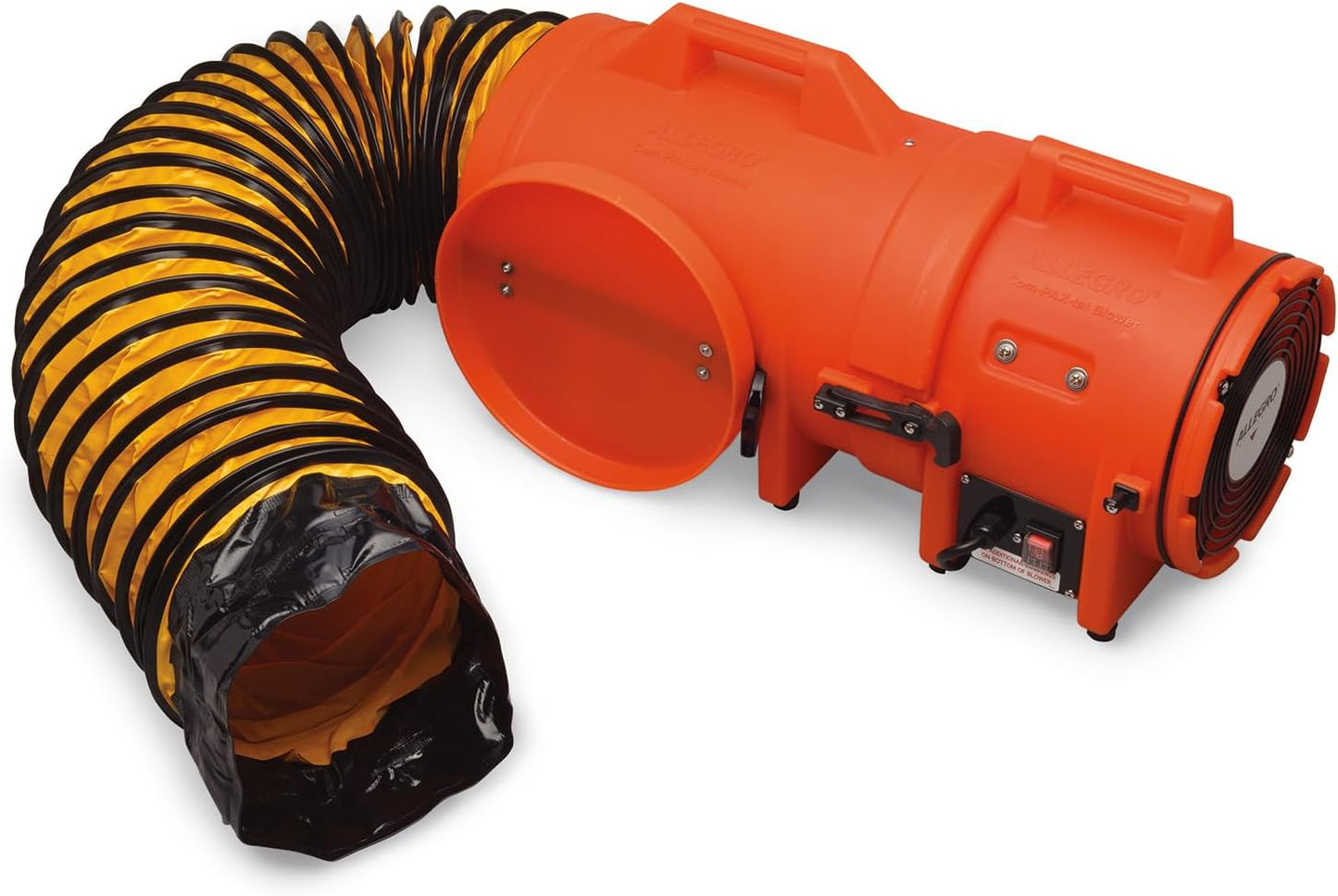 Allegro Industries 9533-25 soplador compaxial de plástico de corriente alterna, con acople de conducto y recipiente de 25', 8" de tamaño