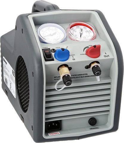 Robinair RG3 - Máquina de recuperación de refrigerante portátil - 115 V, 60 Hz, para refrigerante líquido y vapor, color blanco