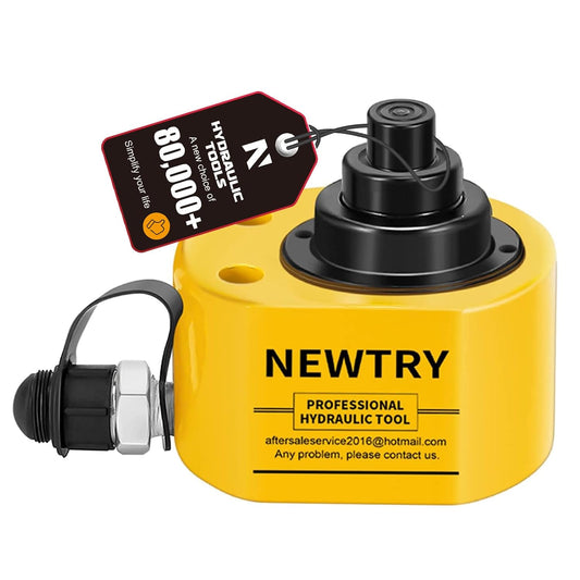 NEWTRY Cilindro hidráulico Ram Jack 30T Cilindro hidráulico Perfil bajo Ram Jack Multisección 2.13 "Cilindro de elevación de carrera Mini, portátil para maquinaria, puente, construcción