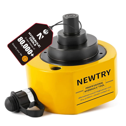 NEWTRY Gato hidráulico Ram Jack Cilindro hidráulico de 50 toneladas Perfil bajo Ram Jack Multisección 2.56 "Cilindro de elevación de carrera Mini, portátil para maquinaria, puente, construcción YX490