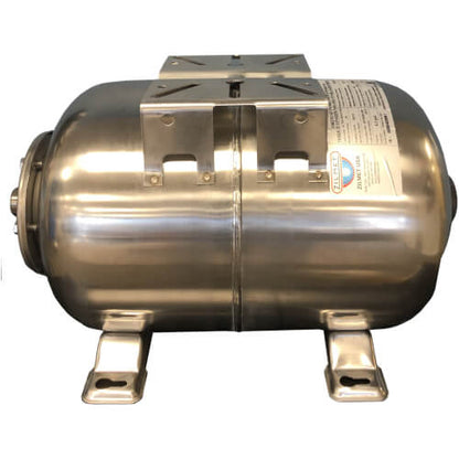 Zilmet ZS100H - Tanque de expansión horizontal de acero inoxidable Ultra Inox Pro (26,4 galones)