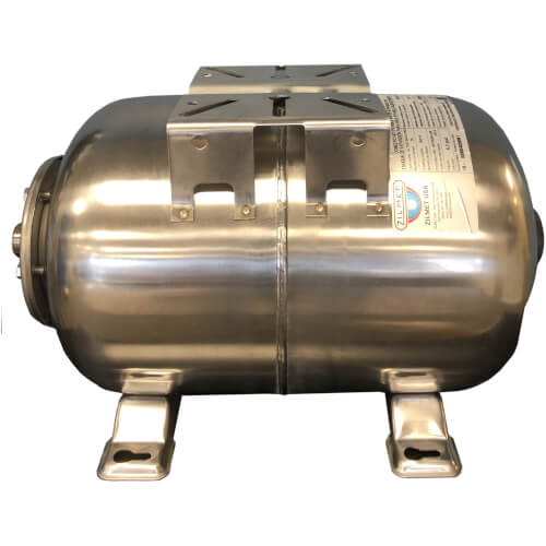 Zilmet ZS100H - Tanque de expansión horizontal de acero inoxidable Ultra Inox Pro (26,4 galones)