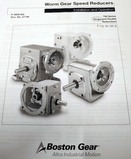 BOSTON Right Angle Gear Reducer 700 Series 50:1 Ratio 3/4" Shaft C-Face USA