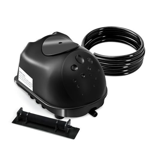 Kit de aireación y aireación de estanque, kit de bomba de aire de estanque séptico para estanques de hasta 8000 galones, sistema de aireación de estanque todo en uno, línea de aire ponderada