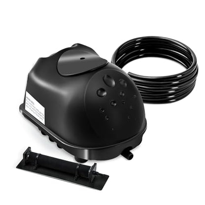 Kit de aireación y aireación de estanque, kit de bomba de aire de estanque séptico para estanques de hasta 8000 galones, sistema de aireación de estanque todo en uno, línea de aire ponderada